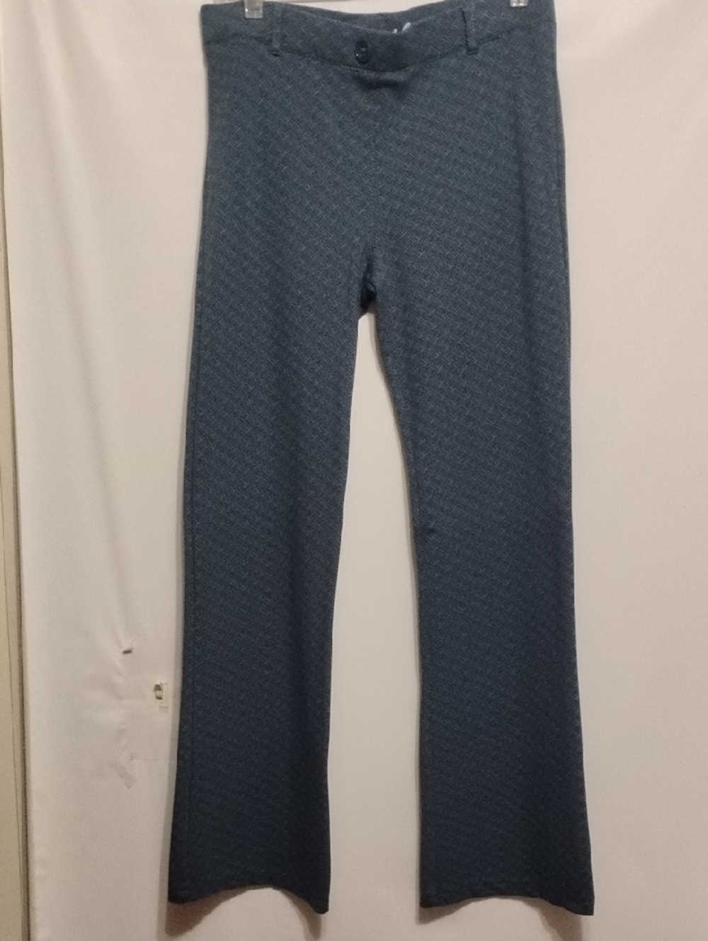Betabrand Navy Patterned Knit Flat Front Pants‎